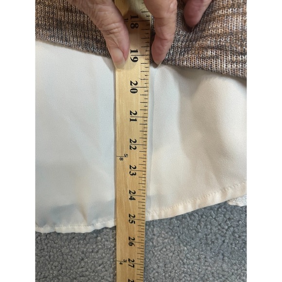 One World Brown Lightweight sweater with longer cream lining, XL - Picture 3 of 5